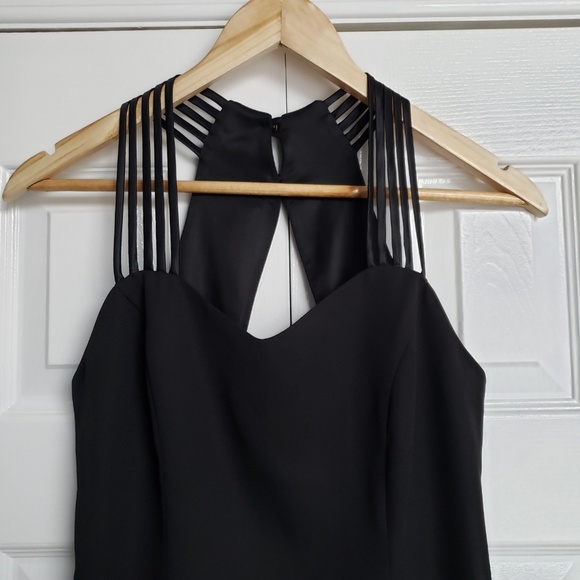 NWT BEECHERS BROOK Black Strappy Midi Dress 4P - Picture 2 of 5